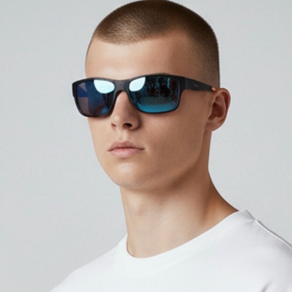 Perry Ellis Men’s Sunglass Black Plastic Sport Wrap, Smoke Lens PE105-1